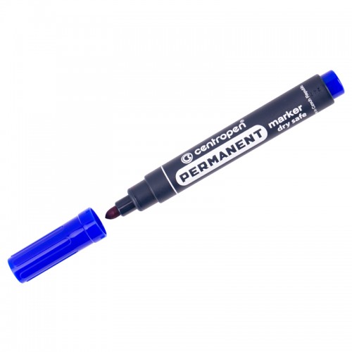 Маркер перманентный Centropen 8510 синий, пулевидный, 2,5мм, устойчив к высыханию