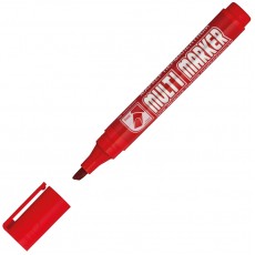 Маркер перманентный Crown Multi Marker Chisel красный, скошенный, 5мм