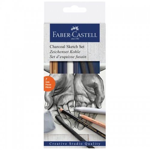 Набор угля и угольных карандашей Faber-Castell Charcoal Sketch 7 предметов, картон. упаковка