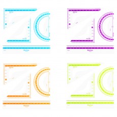 Набор чертежный малый Berlingo Color (треуг. 2шт., линейка 15см, транспортир), прозрачный
