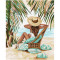 Картина по номерам на холсте ТРИ СОВЫ Под пальмами, 40*50, с акриловыми красками и кистями