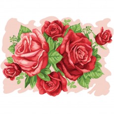 Картина по номерам на картоне ТРИ СОВЫ Розы, 30*40, с акриловыми красками и кистями