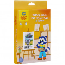 Рисование по номерам на картоне Мульти-Пульти Бегемотик. Слоник, А5, 2шт., с акриловыми красками, картон
