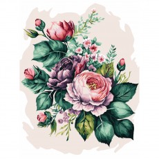 Картина по номерам на холсте ТРИ СОВЫ Цветочная композиция, 30*40, с акриловыми красками и кистями