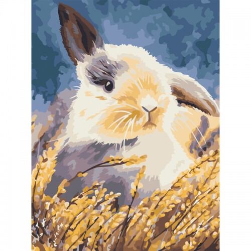 Картина по номерам на холсте ТРИ СОВЫ Кролик, 30*40, с акриловыми красками и кистями