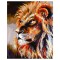 Картина по номерам на холсте ТРИ СОВЫ Лев, 40*50, с поталью, акриловыми красками и кистями
