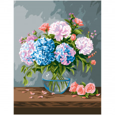 Картина по номерам на холсте ТРИ СОВЫ Нежный букет, 30*40, с акриловыми красками и кистями