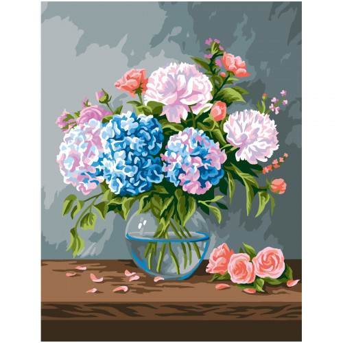 Картина по номерам на холсте ТРИ СОВЫ Нежный букет, 30*40, с акриловыми красками и кистями