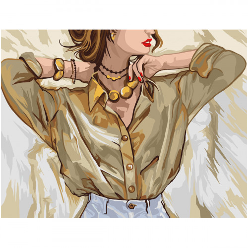 Картина по номерам на холсте ТРИ СОВЫ Аксессуары в женском образе, 30*40, с акриловыми красками и кистями