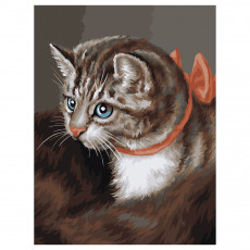 Картина по номерам на холсте ТРИ СОВЫ Любимая кошка, 30*40, с акриловыми красками и кистями
