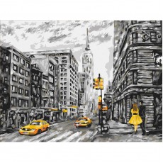 Картина по номерам на картоне ТРИ СОВЫ Желтый Нью-Йорк, 30*40см, с акриловыми красками и кистями
