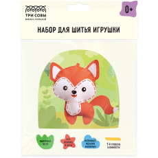 Набор для шитья игрушки ТРИ СОВЫ Лисичка, пакет с европодвесом