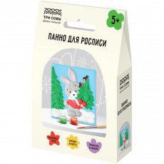 Панно для росписи из гипса ТРИ СОВЫ Зайка с ёлочкой, с красками и кистью, картонная коробка Панно для росписи из гипса ТРИ СОВЫ Зайка с ёлочкой, с красками и кистью, картонная коробка