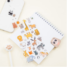 Наклейки гелевые MESHU Cute animals, 10*22см, 37 наклеек, инд. уп., европодвес