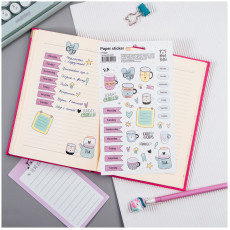 Наклейки бумажные для ежедневников MESHU Hygge, 12*21см, 42 наклейки, европодвес