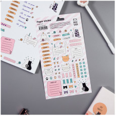 Наклейки бумажные для ежедневников MESHU Right cat, 12*21см, 77 наклеек, европодвес