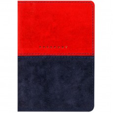 Обложка для паспорта OfficeSpace Duo, кожа, красный+синий, тиснение фольгой