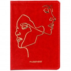 Обложка для паспорта OfficeSpace Life line, иск. кожа, красный, тиснение фольгой
