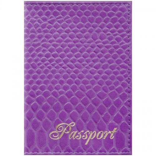 Обложка для паспорта OfficeSpace Питон, кожа, сирень