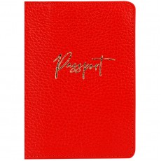 Обложка для паспорта OfficeSpace Naples, кожа, красный, тиснение фольгой