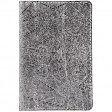 Обложка для паспорта OfficeSpace Silver, кожа, серебро, тиснение фольгой
