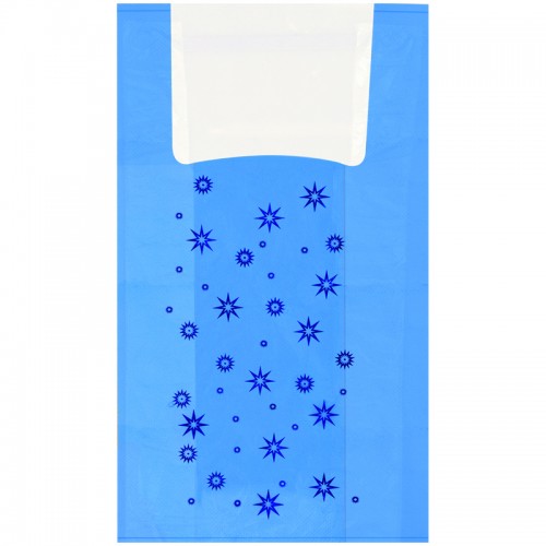Пакет-майка OfficeClean Звезды , ПНД, 30+16*60см, 15мкм, голубой