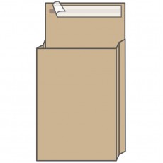 Пакет почтовый C4, UltraPac, 229*324*40мм, коричневый крафт, отр. лента, 130г/м2