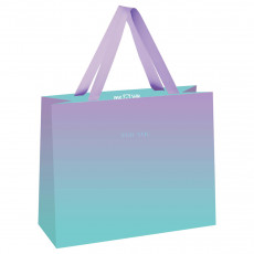 Пакет подарочный 23*18*10см MESHU Duotone. Turquoise-Lilac gradient, отд. фольгой, матовая ламинация