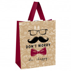 Пакет подарочный 18*23*10см MESHU Don't worry, выборочный лак, крафт