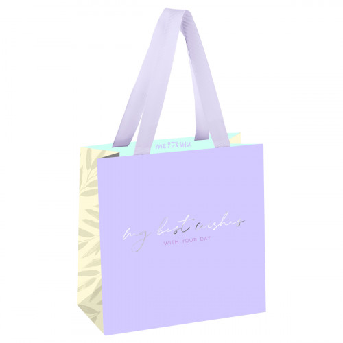 Пакет подарочный 20*20*10см MESHU Lavender color, отд. фольгой, матовая ламинация