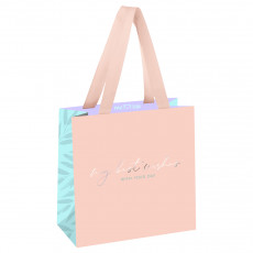 Пакет подарочный 20*20*10см MESHU Peach color, отд. фольгой, матовая ламинация