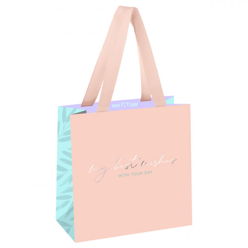 Пакет подарочный 20*20*10см MESHU Peach color, отд. фольгой, матовая ламинация