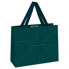 Пакет подарочный 32*26*12см MESHU Monocolor. Emerald, отд. фольгой, матовая ламинация