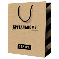 Пакет подарочный 26*32*12см MESHU Брутальному, крафт