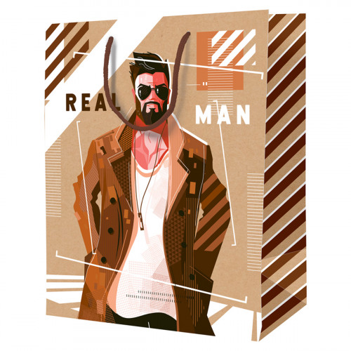 Пакет подарочный 18*23*10см ArtSpace Real man, крафт
