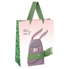 Пакет подарочный 18*23*10см MESHU С любовью, выборочный лак, матовая ламинация