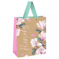 Пакет подарочный 18*23*10см MESHU Flowers, отд. фольгой, крафт Пакет подарочный 18*23*10см MESHU Flowers, отд. фольгой, крафт