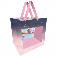 Пакет подарочный 23*18*10см MESHU Sweets, отд. фольгой, с окошком