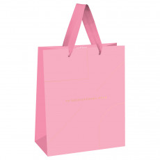 Пакет подарочный 33*42*12см MESHU Monocolor. Pink, отд. фольгой, матовая ламинация
