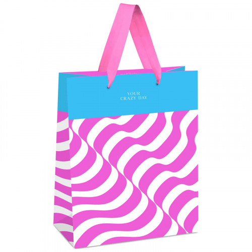 Пакет подарочный 18*23*10см MESHU Fuchsia color Illusion, отд. фольгой, матовая ламинация