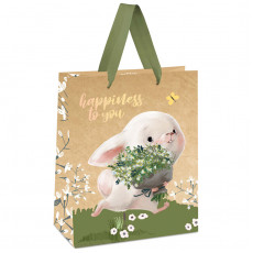 Пакет подарочный 18*23*10см MESHU Happiness to you, отд. фольгой, крафт