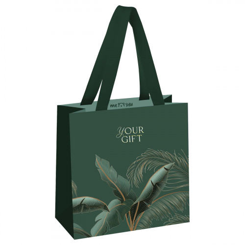 Пакет подарочный 20*20*10см MESHU Мир тропиков, отд. фольгой, матовая ламинация