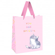 Пакет подарочный 18*23*10см MESHU You are special, выборочный лак, белый крафт