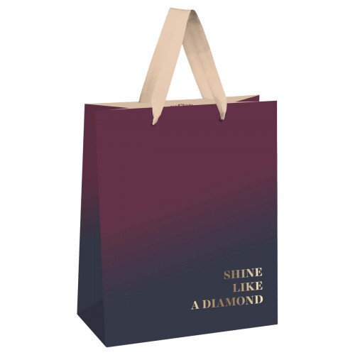 Пакет подарочный 26*32*12см MESHU Duotone. Wine gradient, отд. фольгой, матовая ламинация