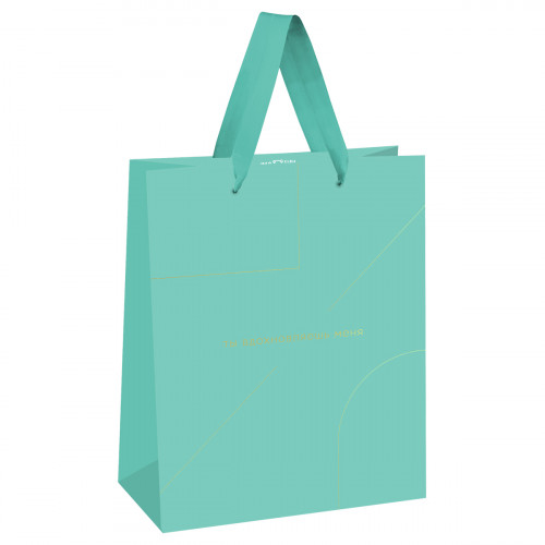 Пакет подарочный 26*32*12см MESHU Monocolor. Tiffany, отд. фольгой, матовая ламинация