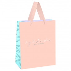 Пакет подарочный 33*42*12см MESHU Peach color, отд. фольгой, матовая ламинация