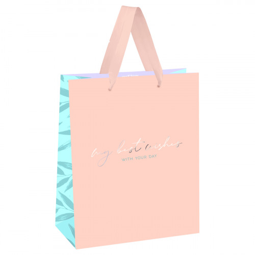 Пакет подарочный 33*42*12см MESHU Peach color, отд. фольгой, матовая ламинация