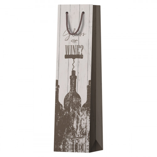 Пакет подарочный 12*36*8,5см ArtSpace Retro style, матовое ламинирование, под бутылку