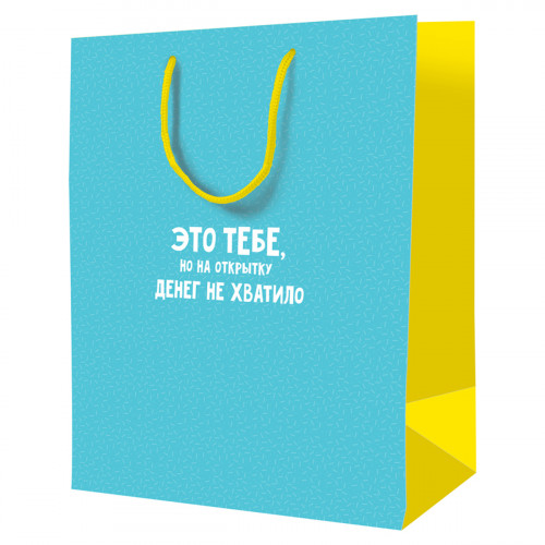 Пакет подарочный 18*23*10см ArtSpace Это тебе, но на открытку денег не хватило, ламинированный