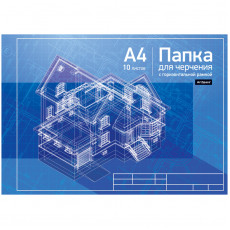 Папка для черчения А4, 10л., ArtSpace, с горизонтальной рамкой, 160г/м2